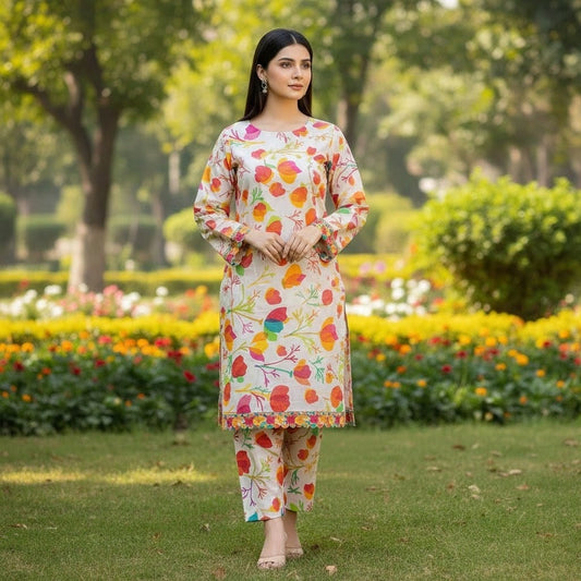 Summer Special All-Over Lawn 2 Pcs Suit 2k26
