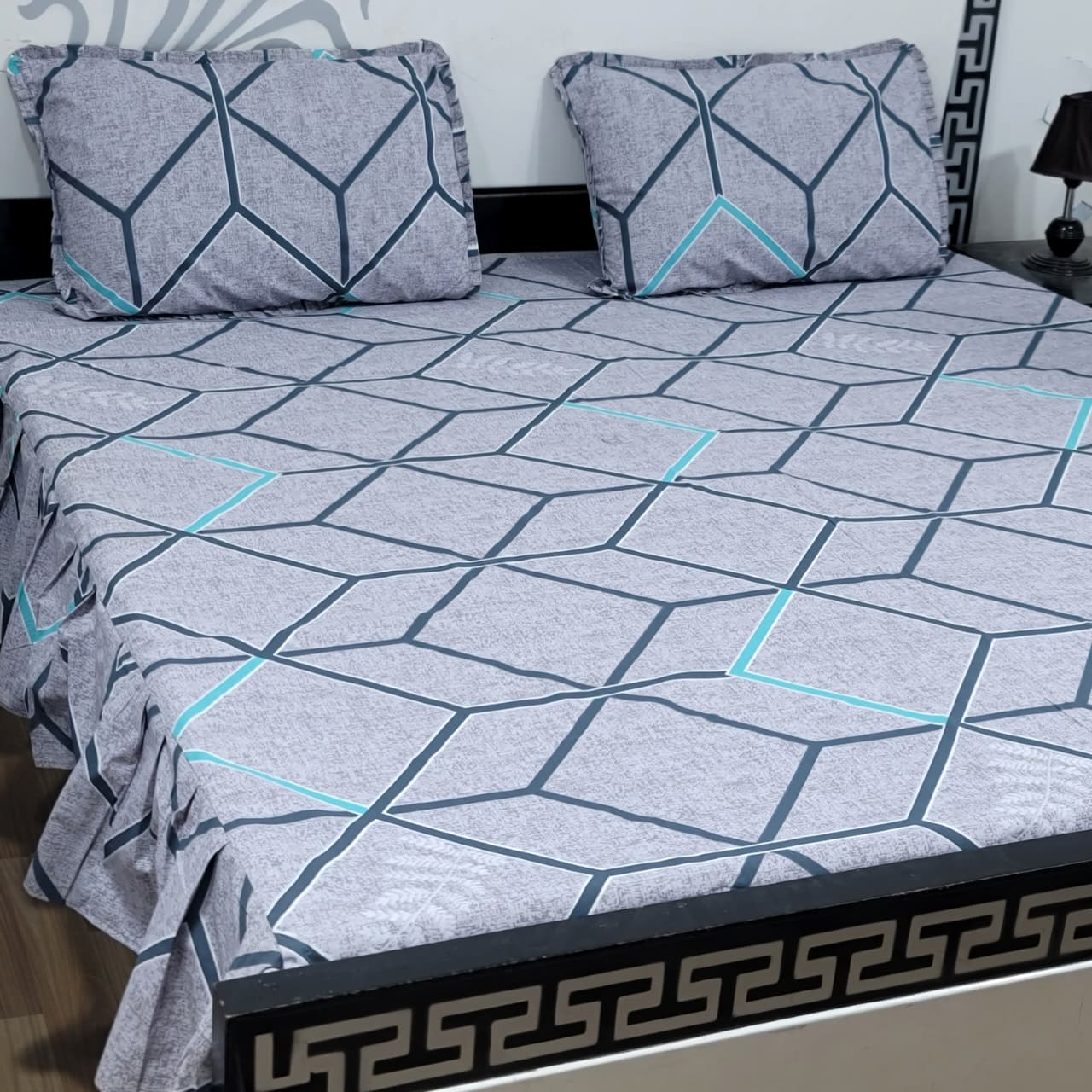 ROYAL Pure Cotton King Size FRILL BED SHEETS 03