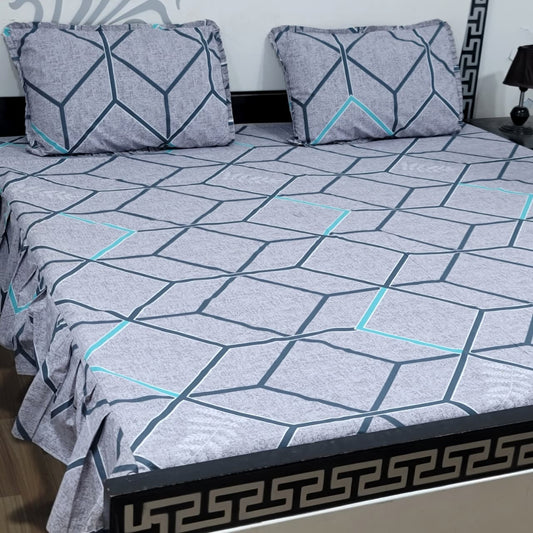 ROYAL Pure Cotton King Size FRILL BED SHEETS 03