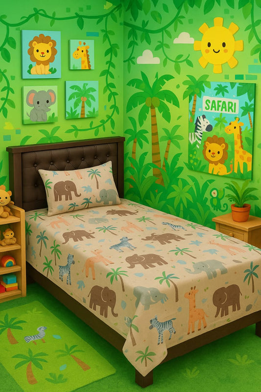 Soft & Safe Kids Pure Cotton Single Bedsheet – 2 Pcs