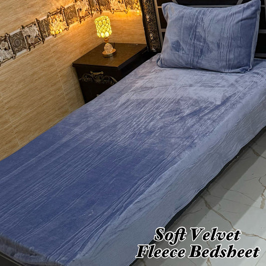 🛏️ 2 Pcs Single Fleece Bedsheet Set – Soft, Warm &amp; Stylish