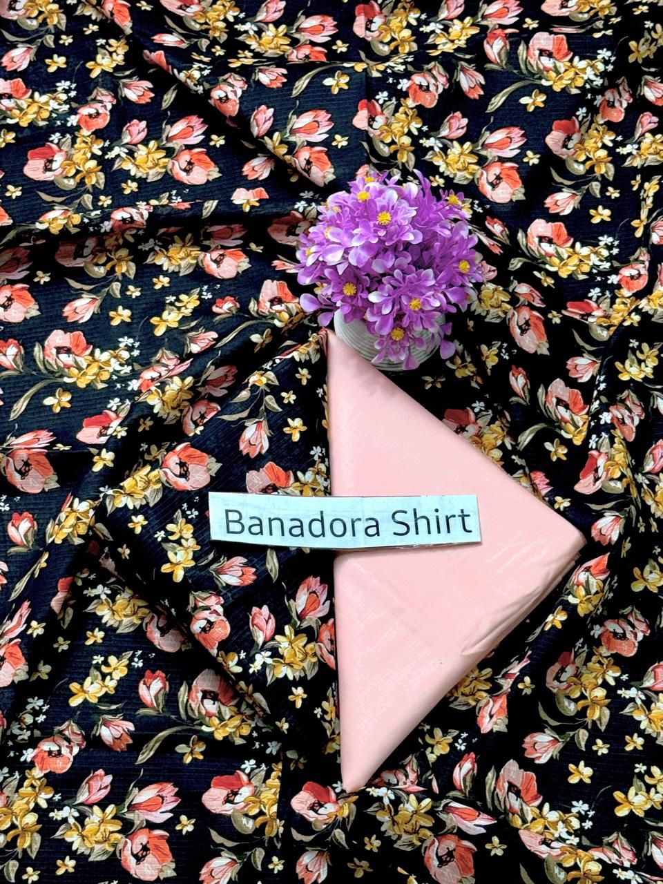 Royal Lawn Digital Print 2pc BAna Doria Shirt With Dyed Trouser 011