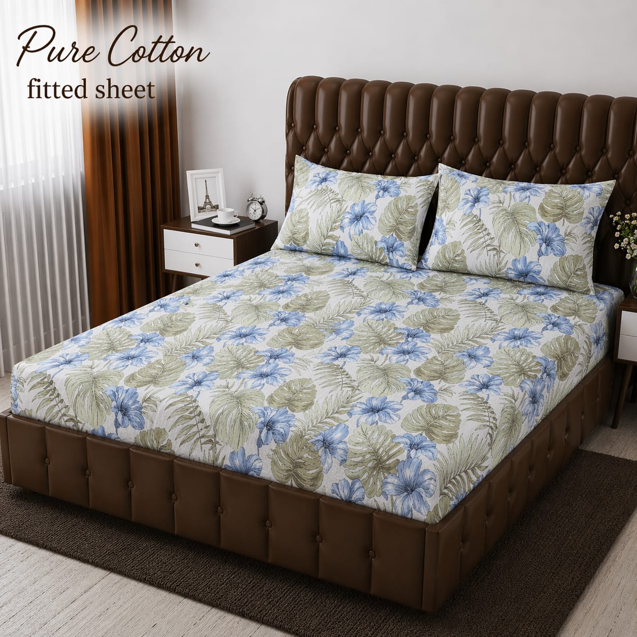 3 Pcs Pure Cotton Fitted Bedsheets 011