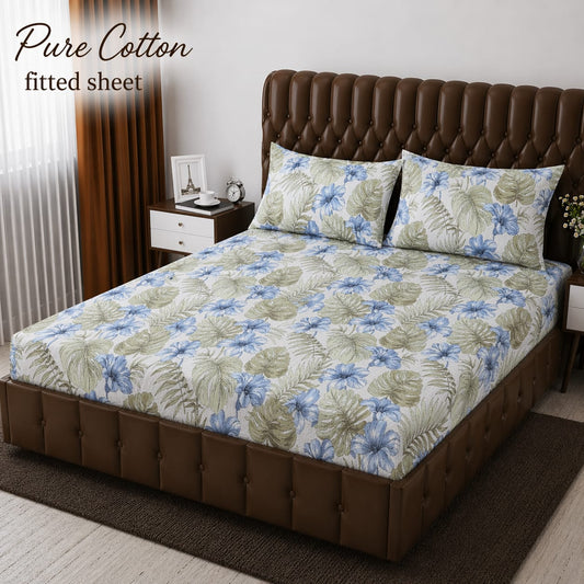 3 Pcs Pure Cotton Fitted Bedsheets 011