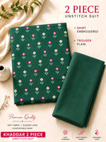 Soft & Warm Khaddar 2 Pcs Ladies Suit – Embroidered Shirt & Plain Trouser S04