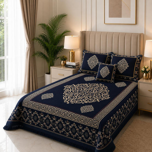 Appish Bridal Velvet Bed Sheet Set - 4pcs - ABB014