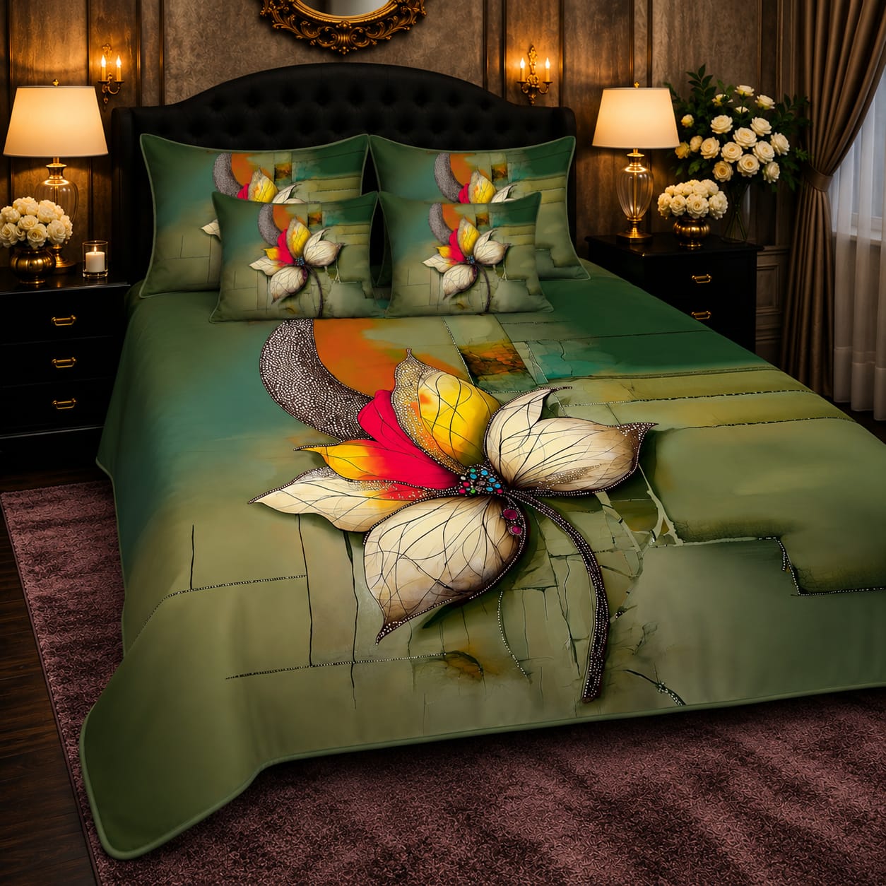 Soft & Durable 8D King Size 5 Piece Bed Sheet Set 01