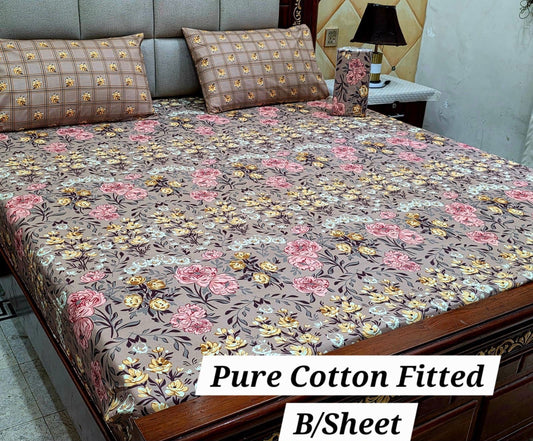 3 Pcs Pure Cotton Fitted Bedsheets 03