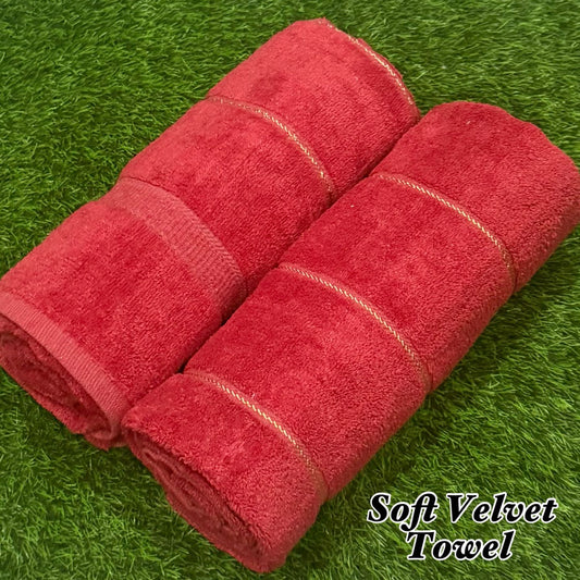 2Pcs Soft Velvet Bathroom Towel Pair – Ultra Absorbent & Premium Quality