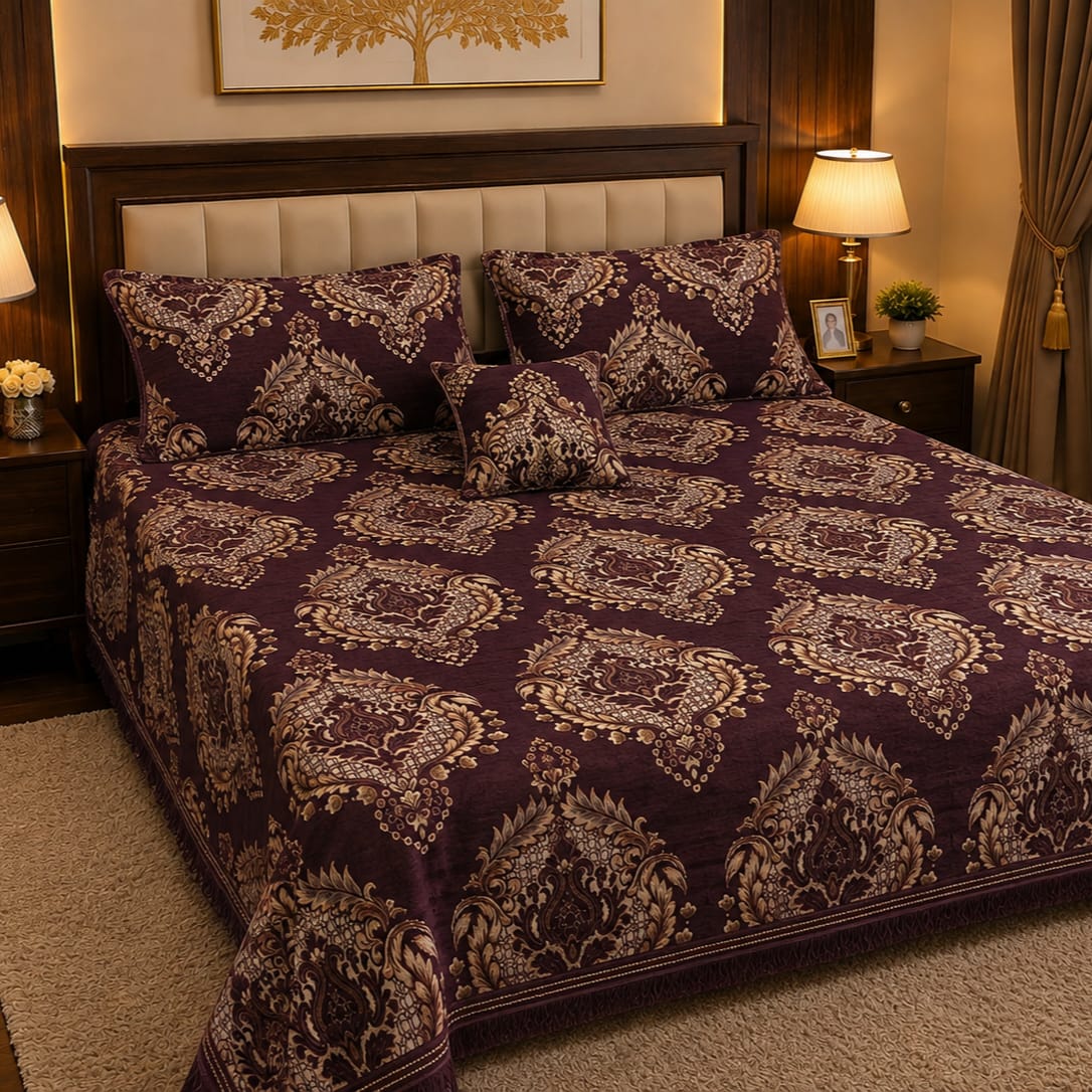 Appish Bridal Velvet Bed Sheet Set - 4pcs - ABB032