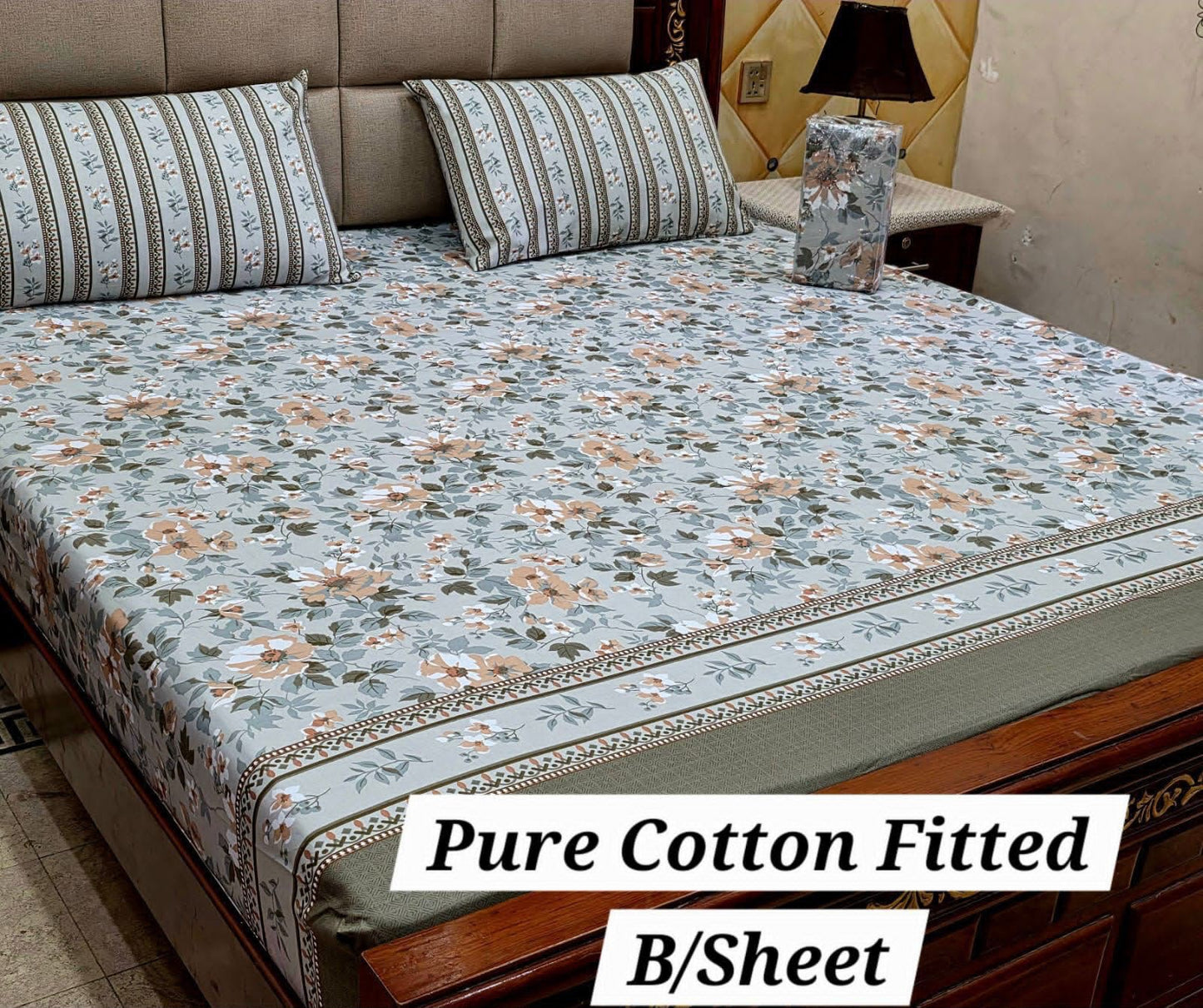 3 Pcs Pure Cotton Fitted Bedsheets 04