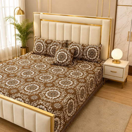 Appish Bridal Velvet Bed Sheet Set - 4pcs - ABB022