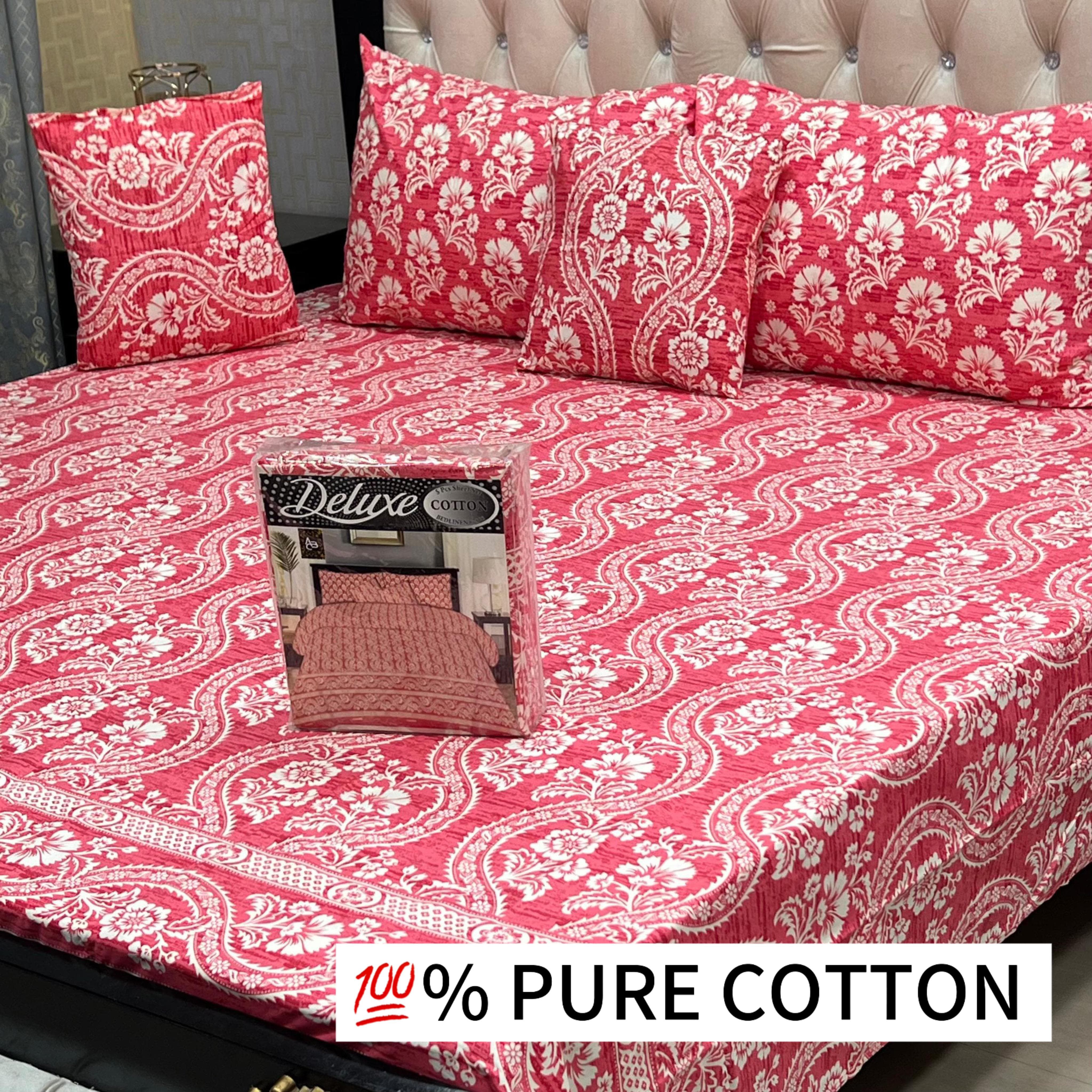 5 Pcs Delux Pure cotton Bed Sheet 02