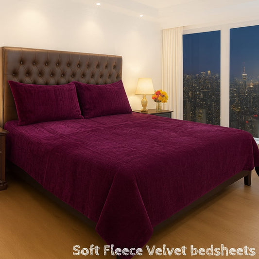 3 PCs Luxury Fleece Bedsheets 04