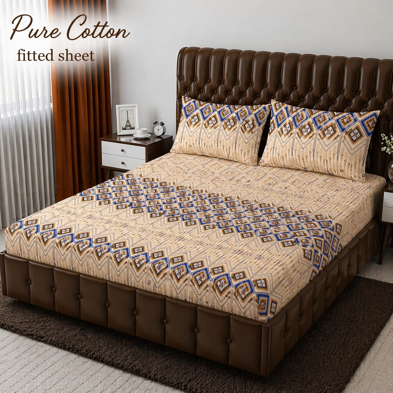 3 Pcs Pure Cotton Fitted Bedsheets 02
