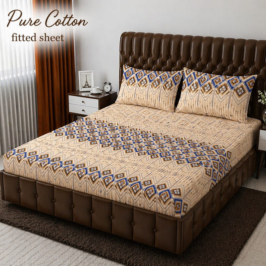 3 Pcs Pure Cotton Fitted Bedsheets 02
