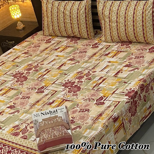 Pure Cotton 3 Pcs Bedsheet Gift Pack 09