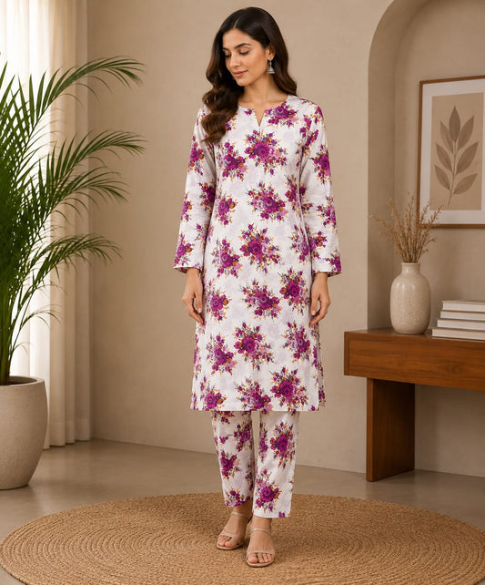 Winter Bloom – 2 Pcs Unstitched Ladies Suit