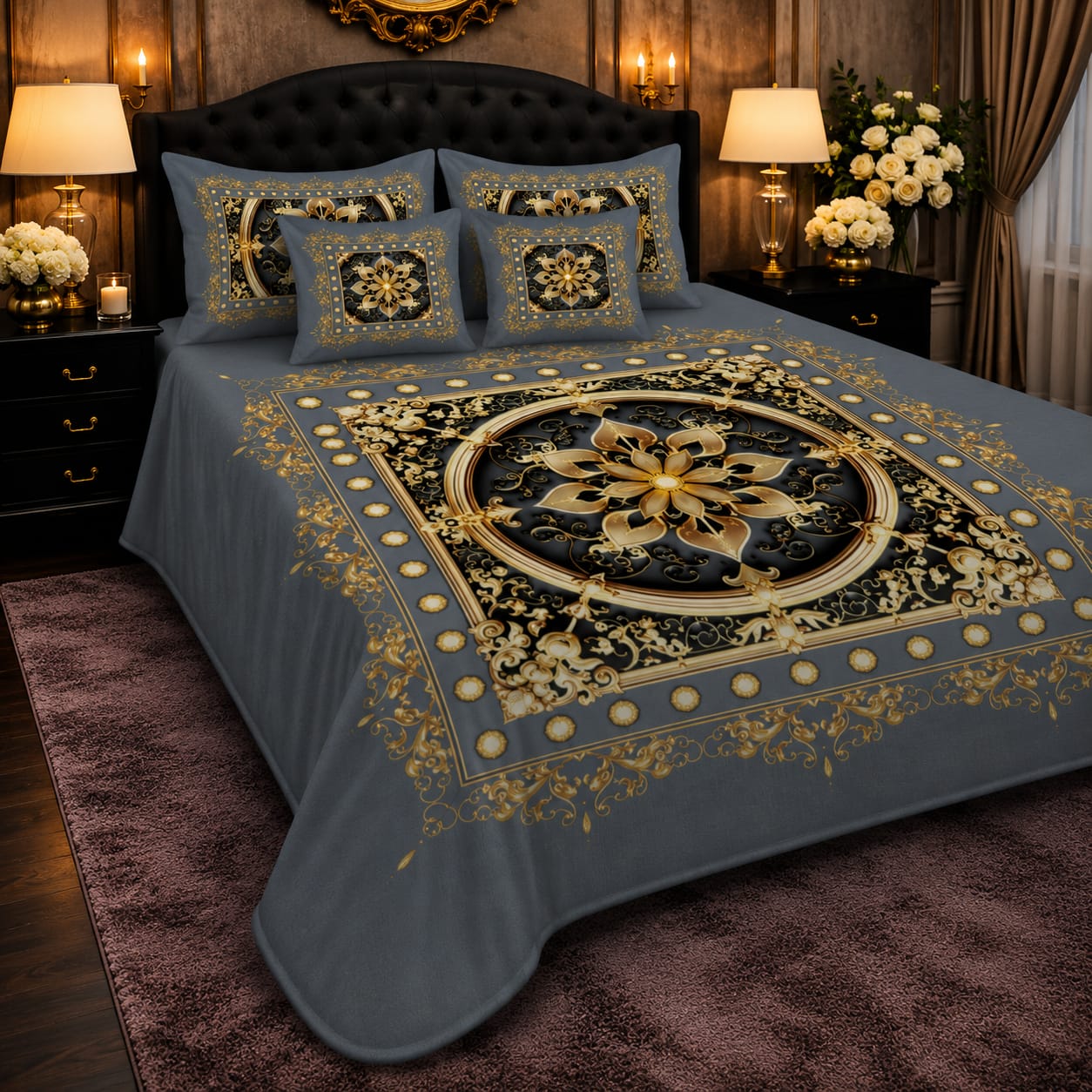 Soft & Durable 8D King Size 5 Piece Bed Sheet Set 06