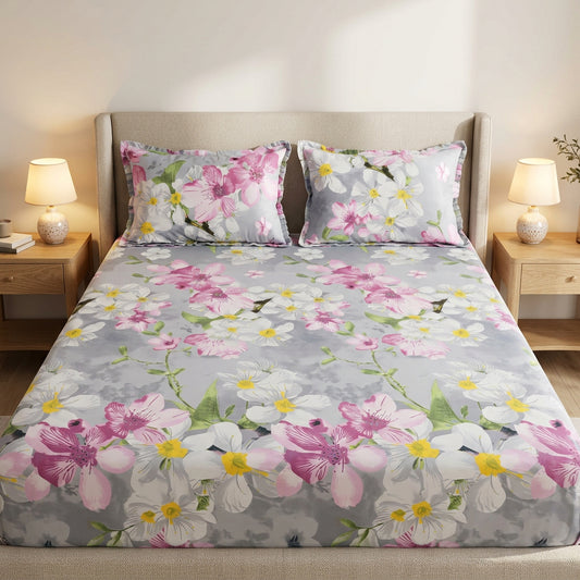Royal Pure Cotton Frill Bedsheets 3 Pcs Set 05