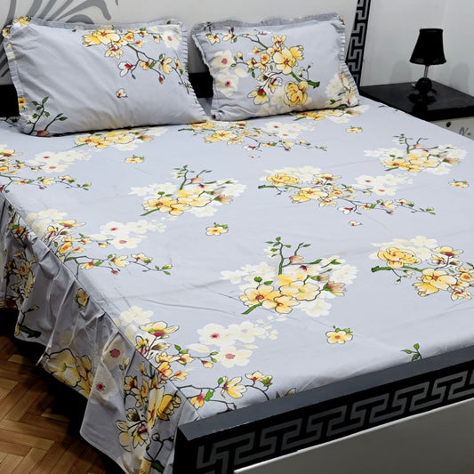 ROYAL Pure Cotton King Size FRILL BED SHEETS 012