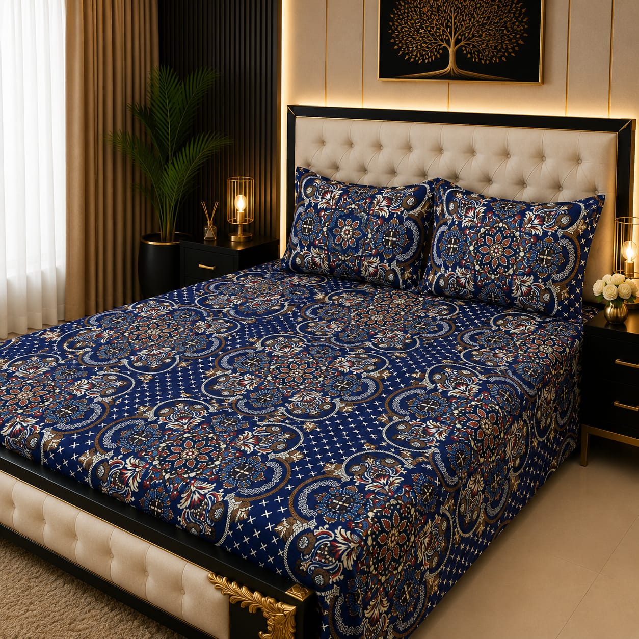 Tytan Cotton Bed Sheet - King - TBS056