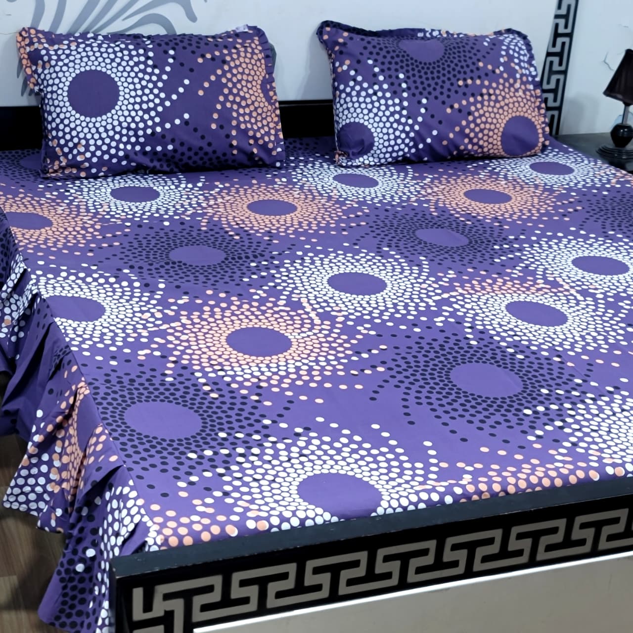 ROYAL Pure Cotton King Size FRILL BED SHEETS 020
