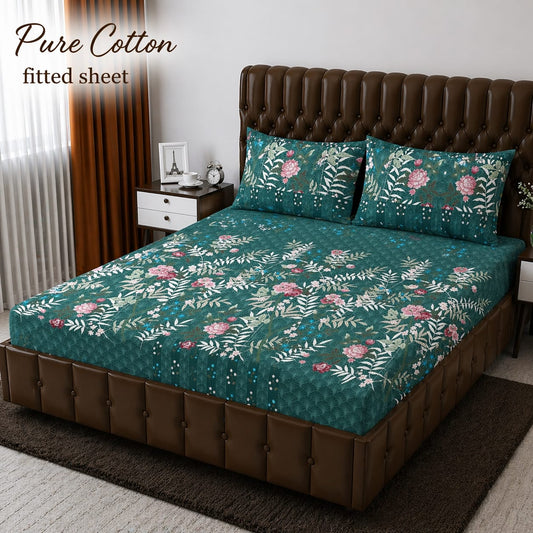 3 Pcs Pure Cotton Fitted Bedsheets 03