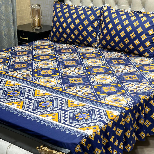 🌸 3 Pcs Cotton Frill Bedsheet Set – Elegant, Soft & Stylish 06