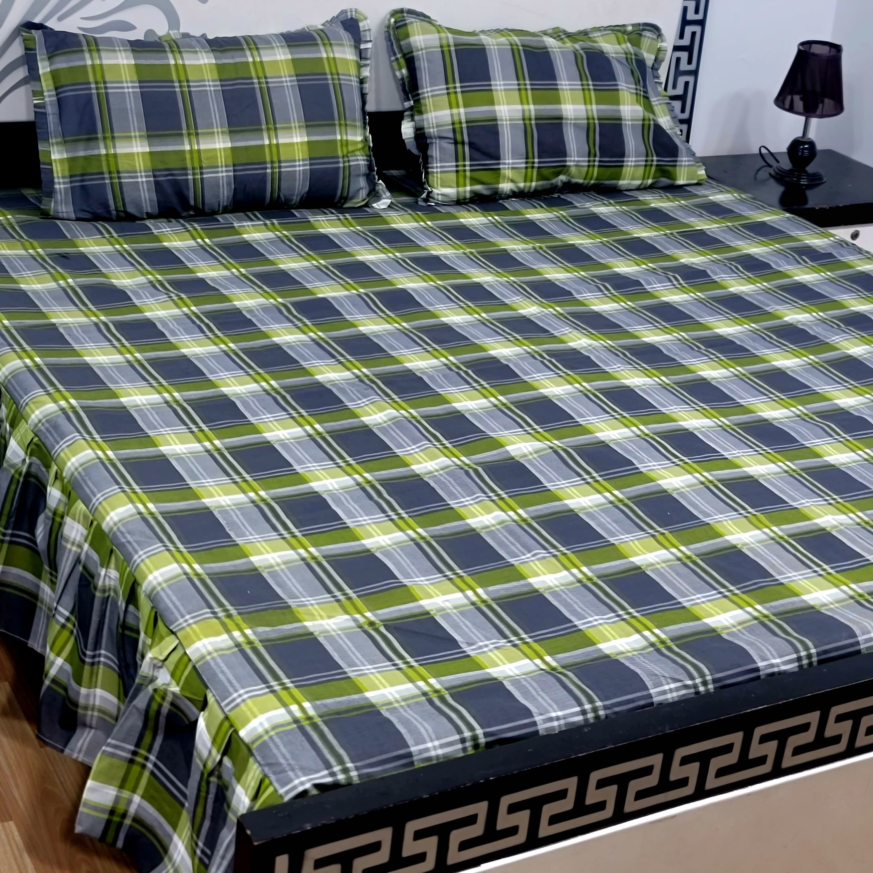 ROYAL Pure Cotton King Size FRILL BED SHEETS 02
