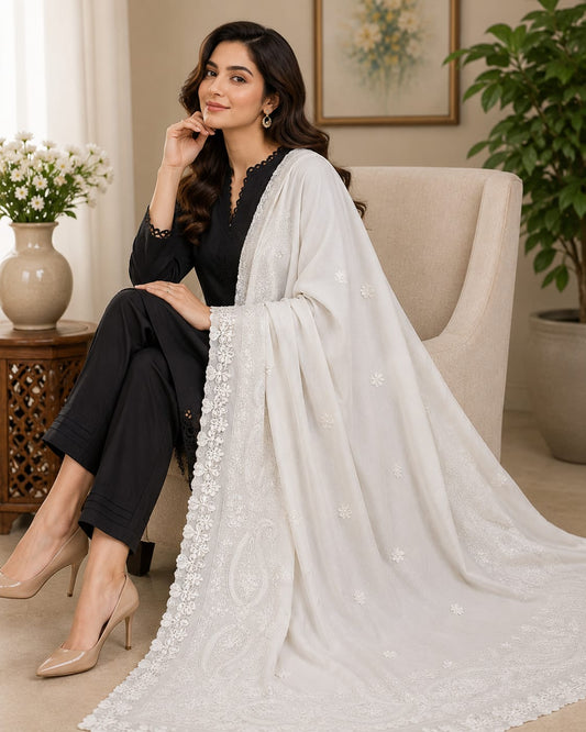 Soft & Lightweight Embroidered Swiss Lawn Shawls