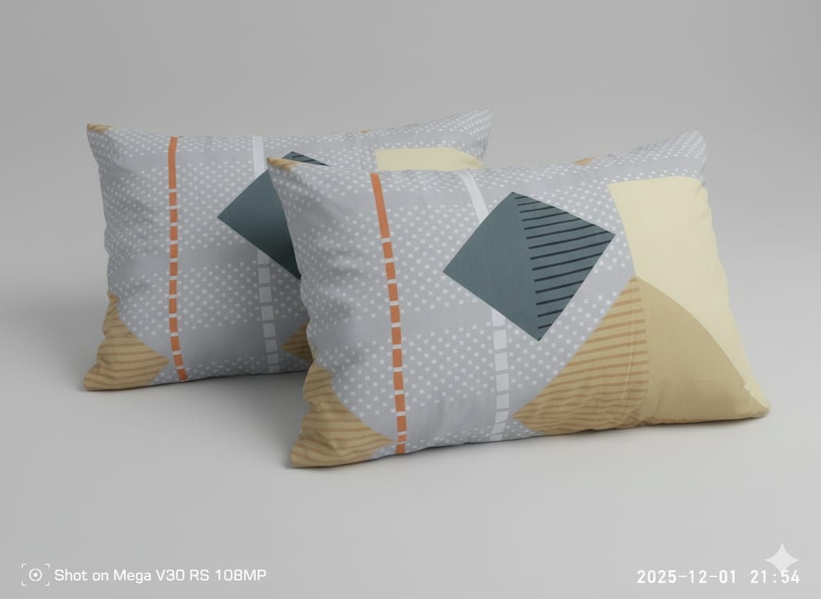 Premium Cotton Pillow Cases – Elegant & Durable (2 Pcs)