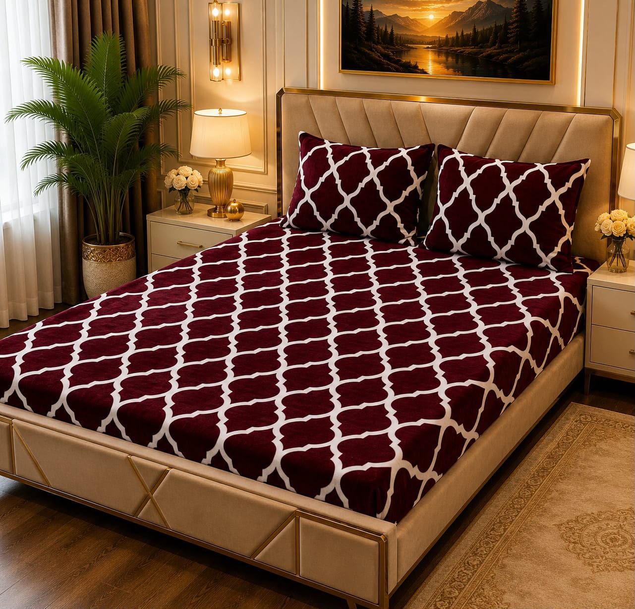 🛏️ 3 Pcs Fleece Bedsheet Set – Ultra Soft &amp; Warm 08