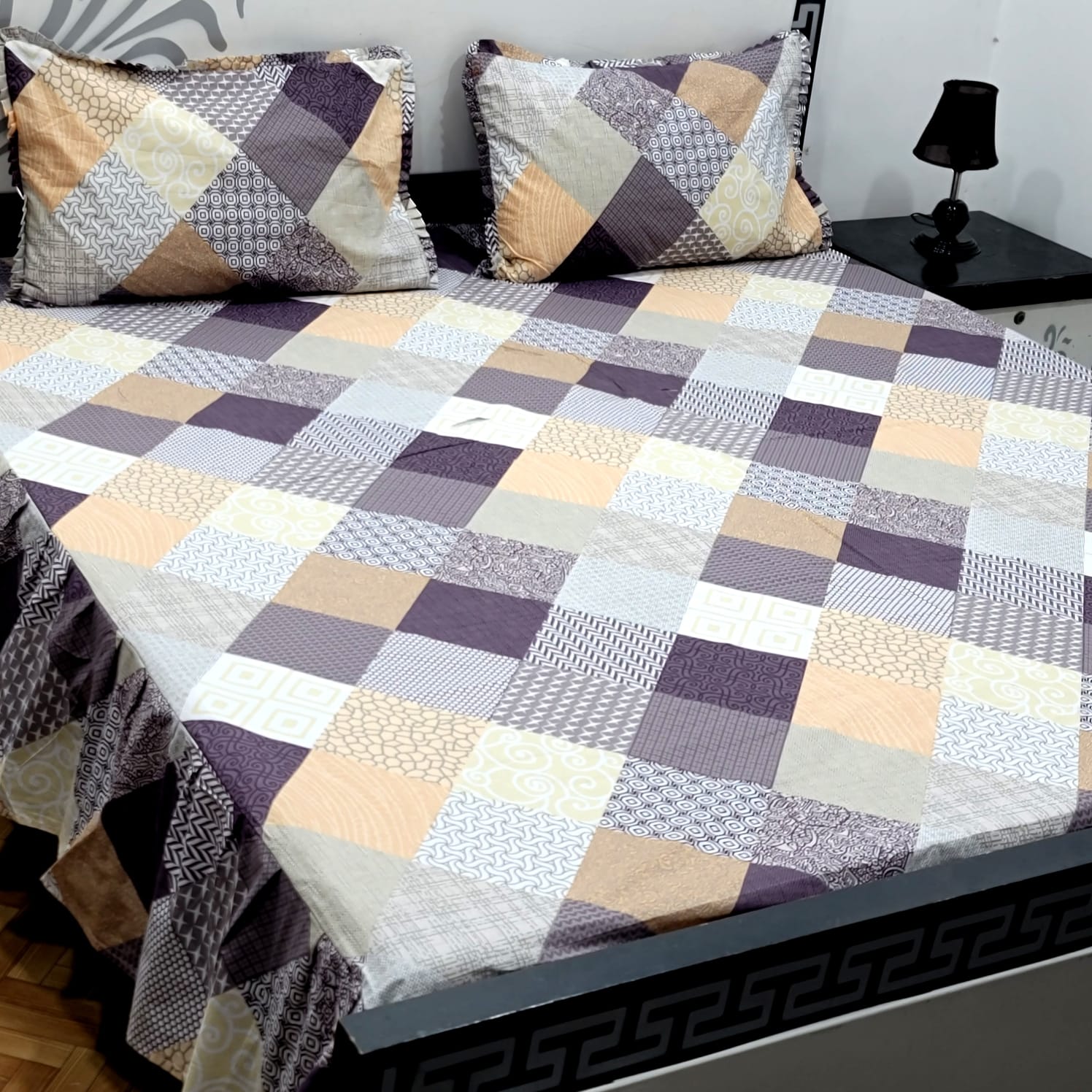 ROYAL Pure Cotton King Size FRILL BED SHEETS 010