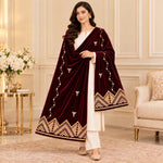 Executive Velvet Shawl with Heavy Border – Premium Winter Collection