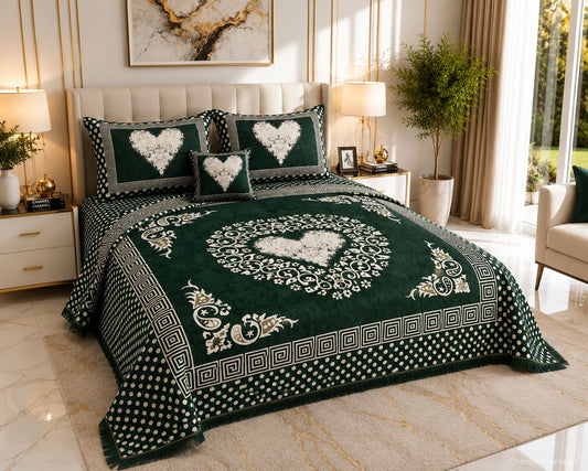 Appish Bridal Velvet Bed Sheet Set - 4pcs - ABB02