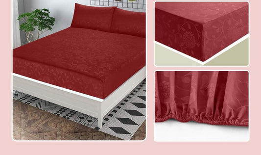 3Pcs Pearl Leather Embossed Fitted Sheet 05