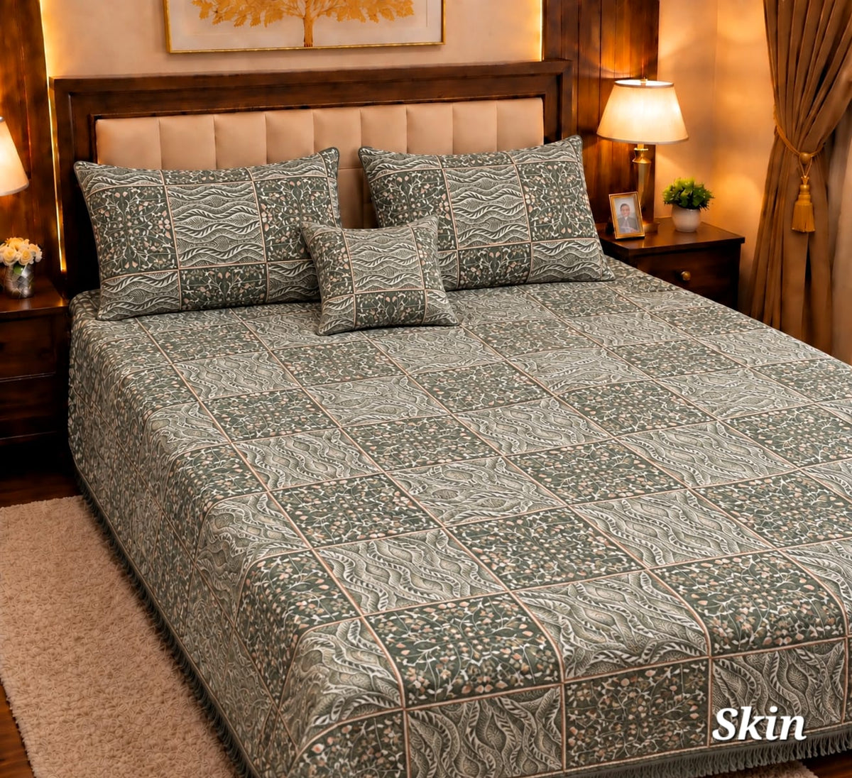 Appish Bridal Velvet Bed Sheet Set - 4pcs - ABB041