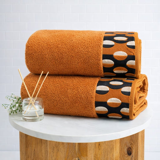 Soft Cotton  Bathroom Towel  – Ultra Absorbent With Border Design