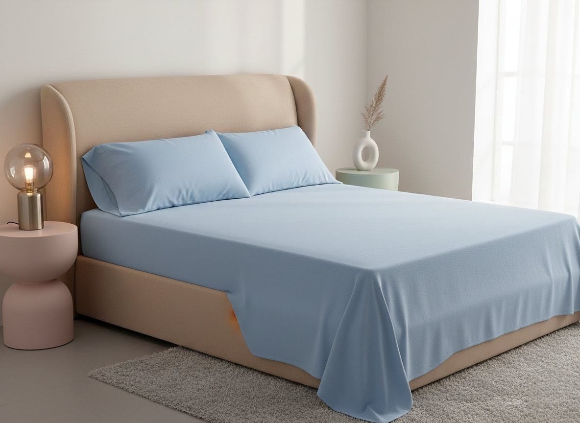 3 Pcs Plain Colour King Size Bedsheet Set – Soft & Comfortable 03