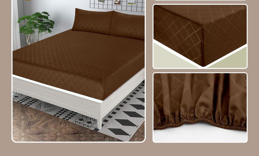 3Pcs Pearl Leather Embossed Fitted Sheet 06