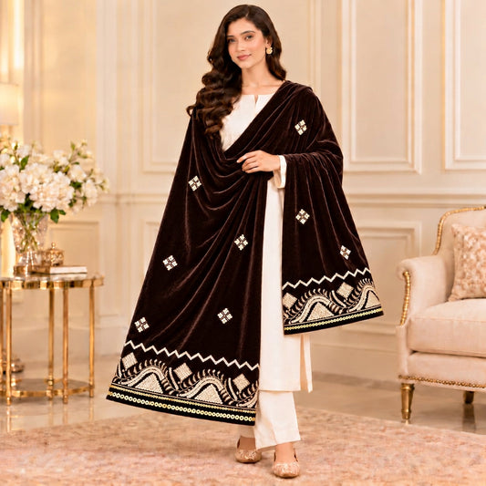 Luxury Velvet Winter Shawl