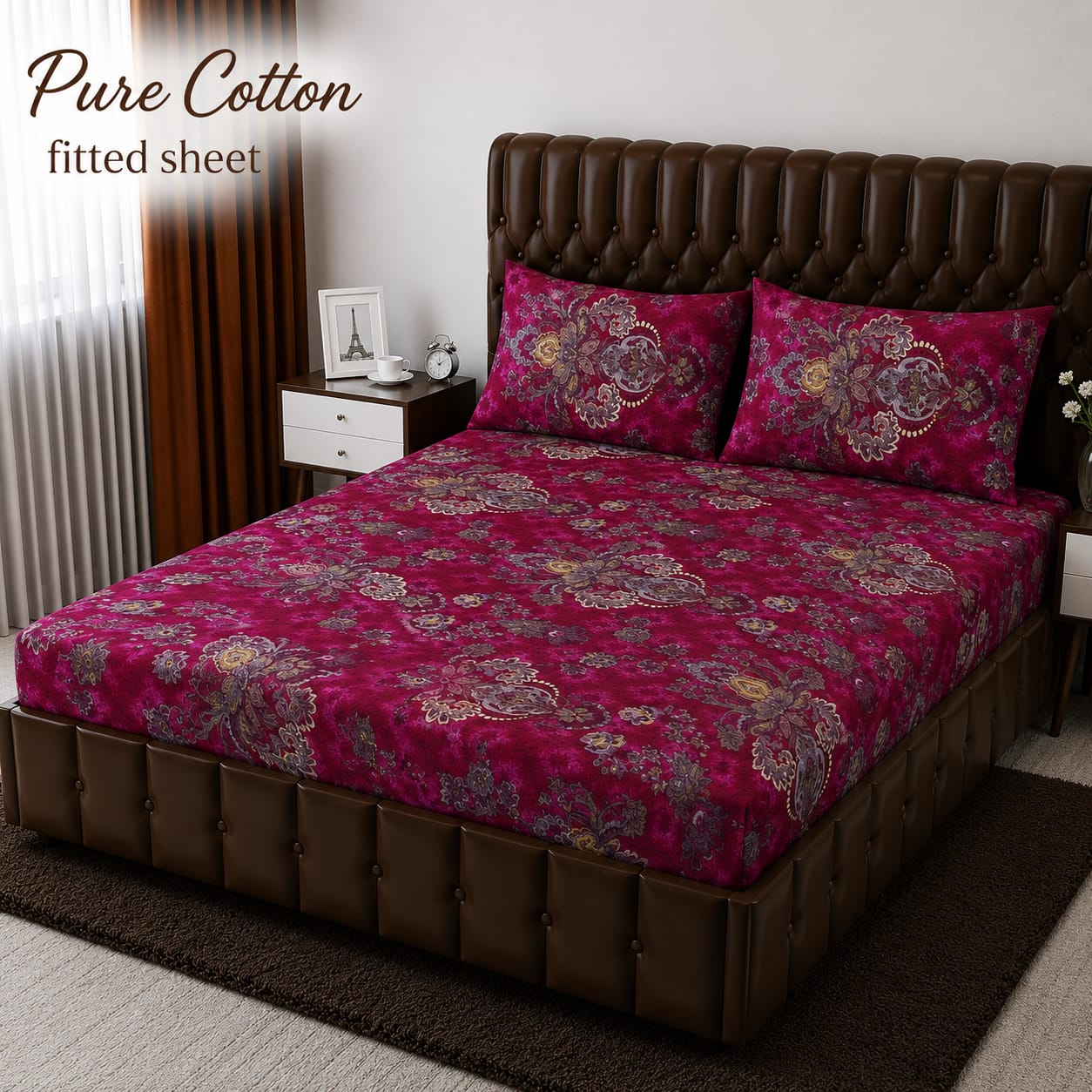 3 Pcs Pure Cotton Fitted Bedsheets 06