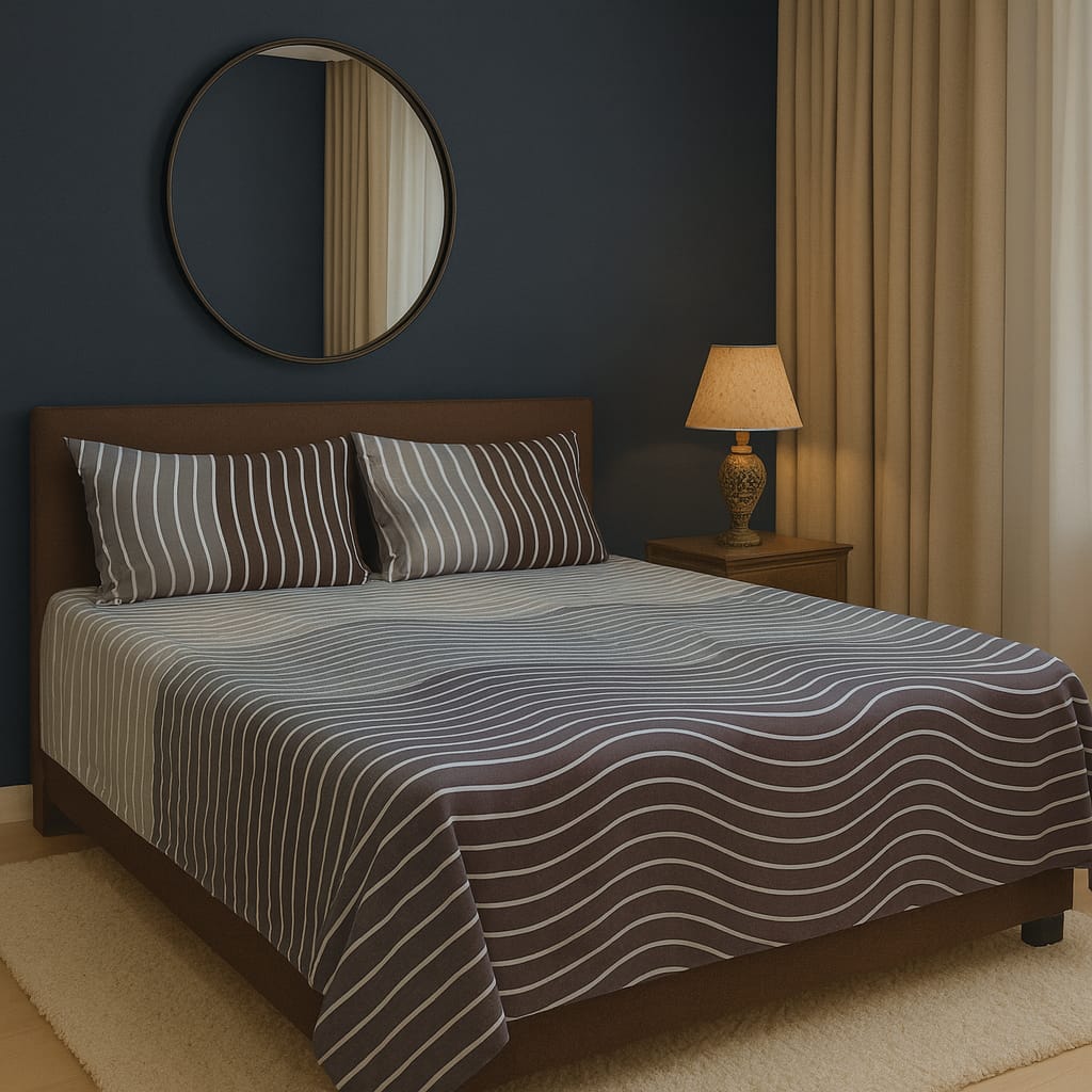 Elegant Pure Cotton 3 Pcs King Bedsheet Set 02