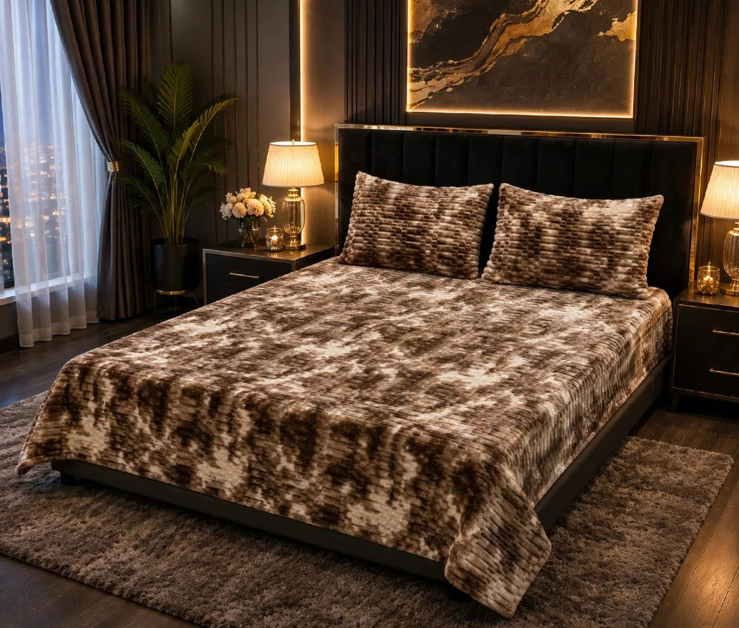 Ultra Soft Winter Puffy Bedsheet – 3 Piece King Bedding Set 01