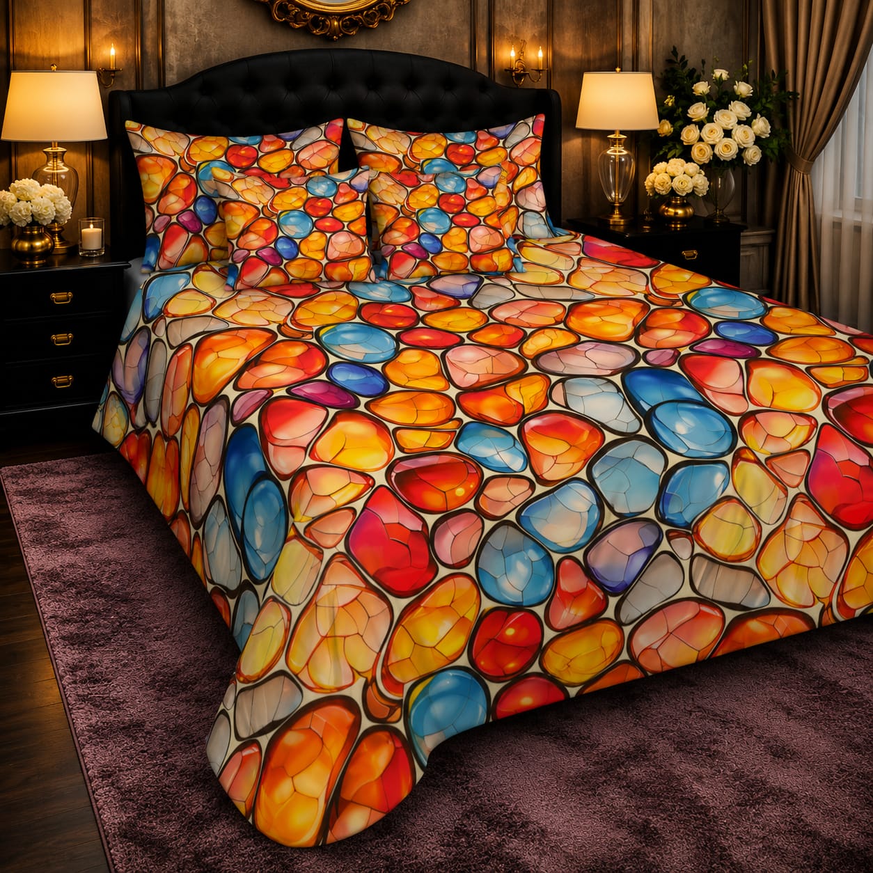 Soft & Durable 8D King Size 5 Piece Bed Sheet Set 02