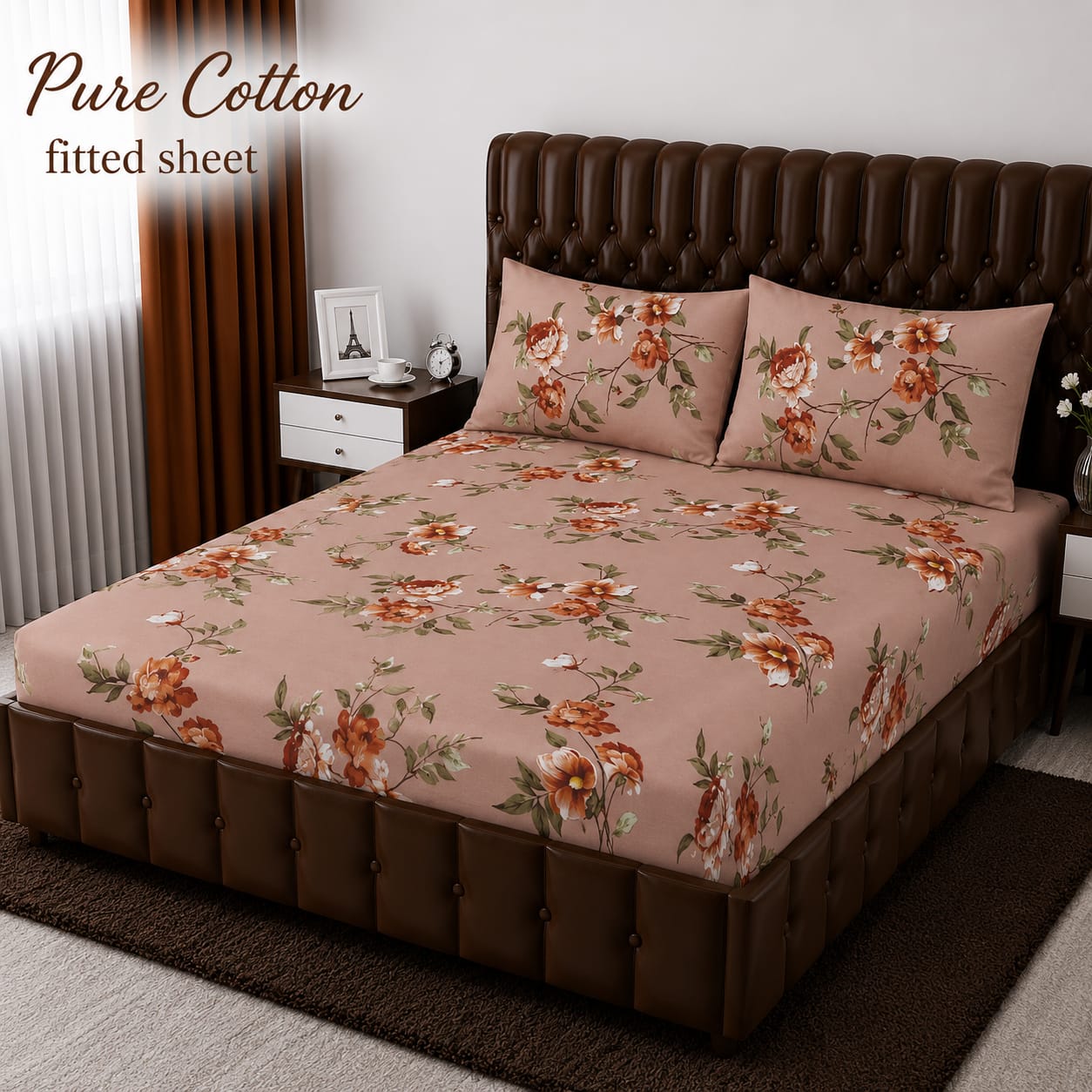 3 Pcs Pure Cotton Fitted Bedsheets 07