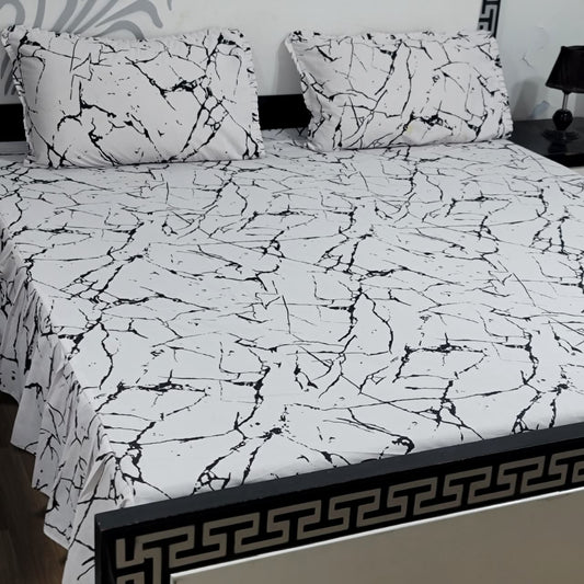 ROYAL Pure Cotton King Size FRILL BED SHEETS 012