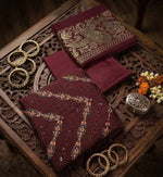Luxury Dhanak Embroidered 3-Piece Suit with 3D Pashmina Shawl