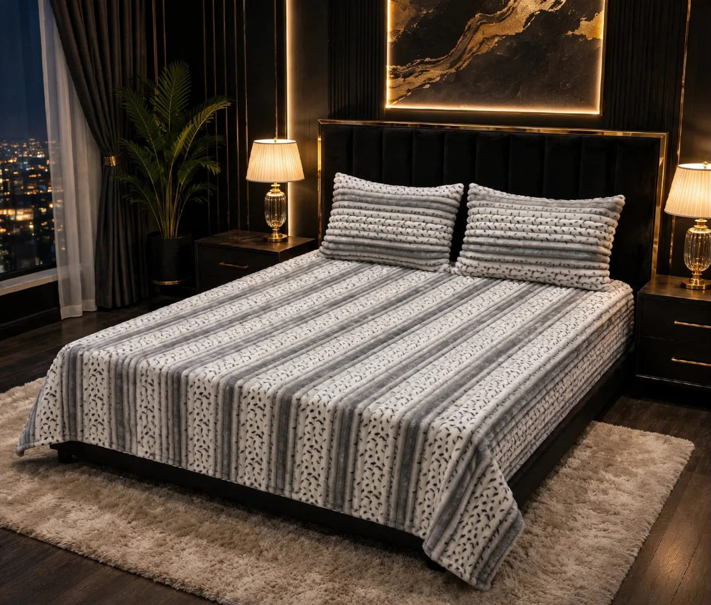 Ultra Soft Winter Puffy Bedsheet – 3 Piece King Bedding Set 06